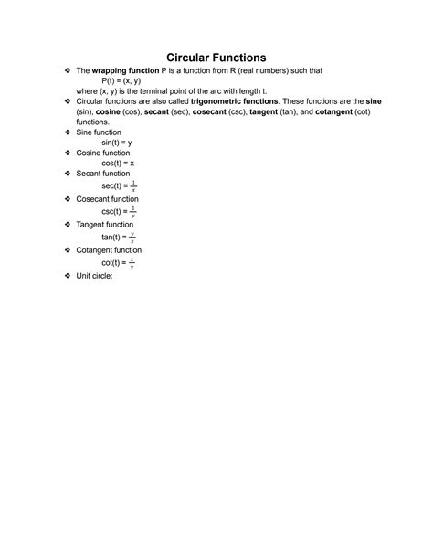 Image result for Trigonometry Circular Functions