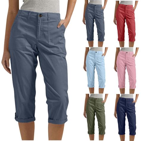 Bovxnpu Plus Size Pants For Women, Cargo Capris Pants for Women Cropped ...