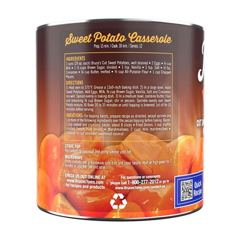 Bruce's Yams Bruces Yams Cut Sweet Potatoes in Syrup, 29 oz Can, India ...