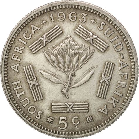 Five Cents 1963, Coin from South Africa - Online Coin Club