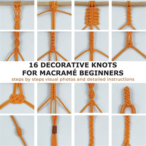 Macrame Decorative Knot Guide PDF With 16 Knots Explained, Knot ...