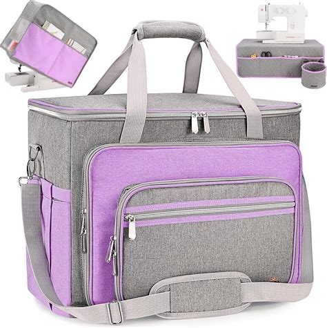 Amazon.com: FINESUN Sewing Machine Bag, Foldable Deluxe Sewing Machine Carrying Case for Brother ...