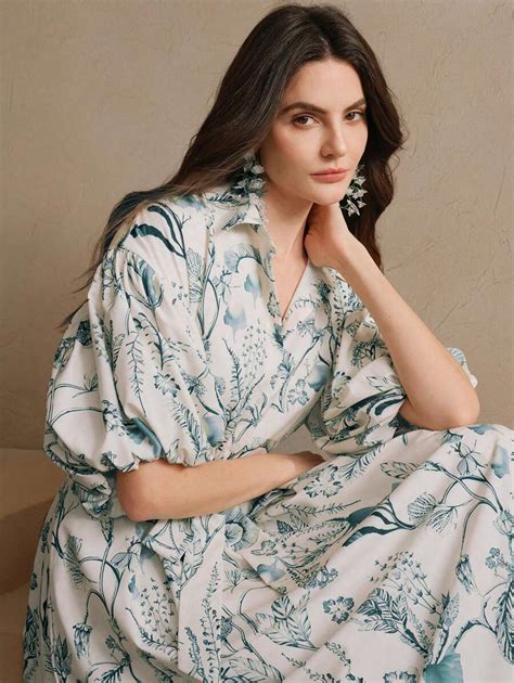 Anewsta Elegant, Vacation, Date Night, Floral Print, Loose Fit, Dress ...