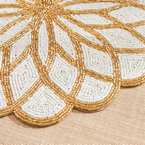 Buy Halycon Dahlia Beaded Placemat from Home Centre at just INR 799.0