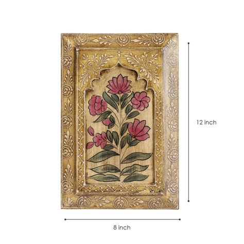 Handcrafted Yellow Handpainted Wooden Wall Frame | Atrangi Studio