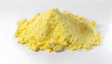 Premium Photo | Sulfur on white background copy space