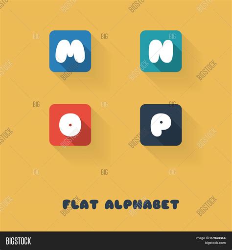 M N O P - Flat Design Vector & Photo (Free Trial) | Bigstock