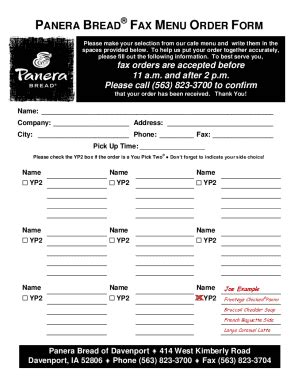 2013-2026 IL Panera Bread Fax Menu Order Form - Fill Out, Sign & Share ...