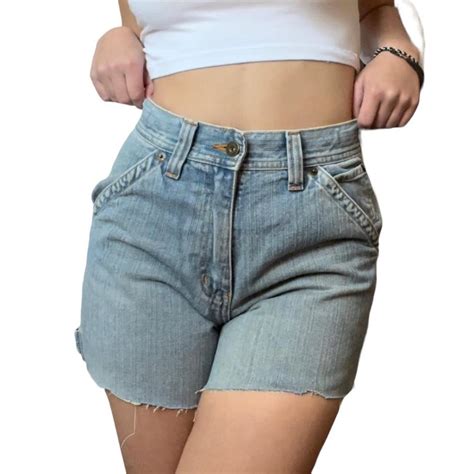 Denim cargo style cutoff shorts. Brand is Urban Up... - Depop