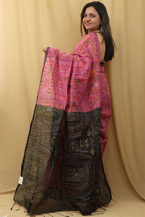 Stunning Pink Madhubani Saree - 20% Off!