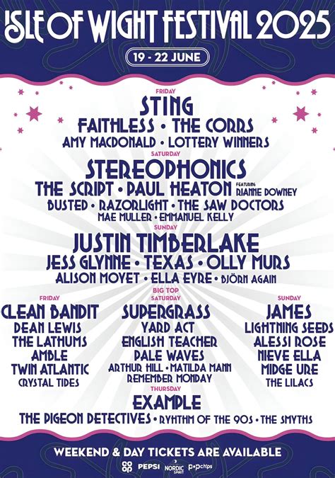 ISLE OF WIGHT FESTIVAL 2025 Line Up Poster