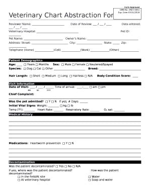 Veterinary Chart Abstraction Doc Template | pdfFiller