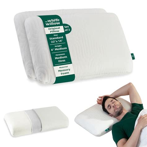 The White Willow Standard Memory Foam Pillow Set of 2
