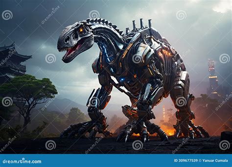 The Furious Robotic Dinosaur Stock Photo | CartoonDealer.com #309677532