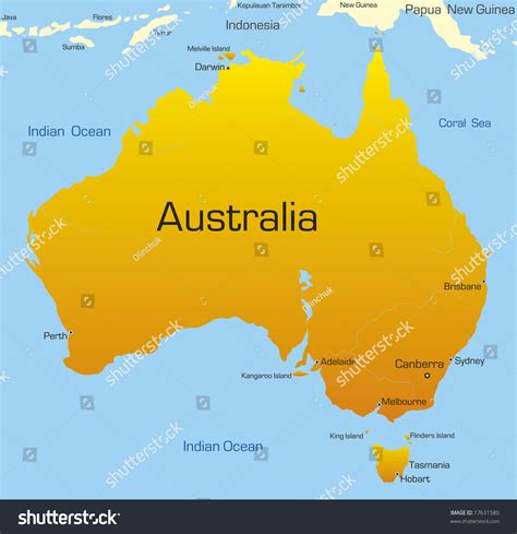 Abstract Map Of Australian Continent Stock Vector Illustration 17631580 : Shutterstock