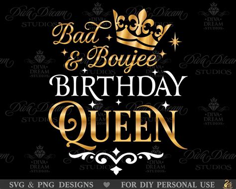 Bad and boujee svg bad and boujee birthday queen svg birthday shirt svg ...