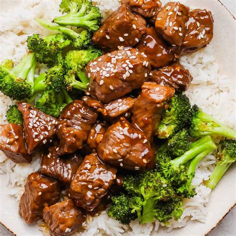 Quick Teriyaki Steak Bites + Roasted Broccoli - The Wooden Skillet