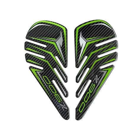 Kawasaki Z900 Compatible Tank Pad combo with Knee Pad V Style - Green