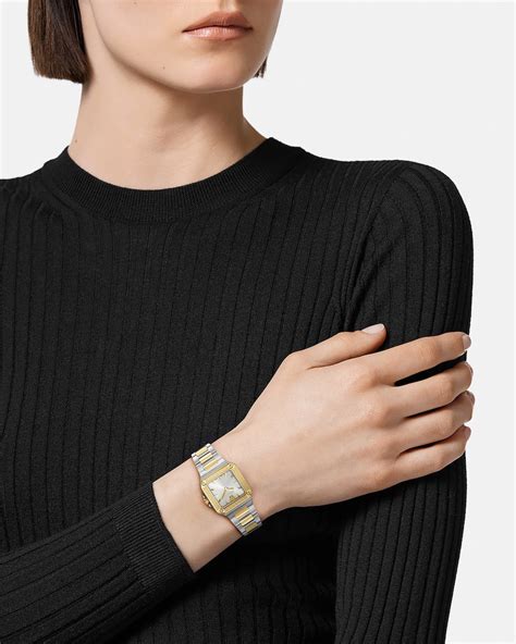 Greca Edge Watch Gold,Silver | VERSACE US