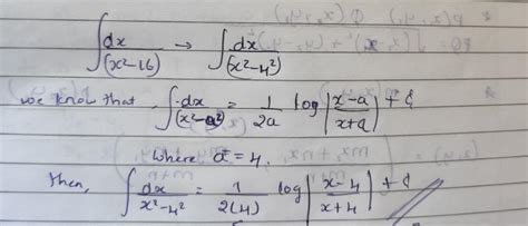 Evaluate the integral: ∫ dx/(x2-16) - Brainly.in