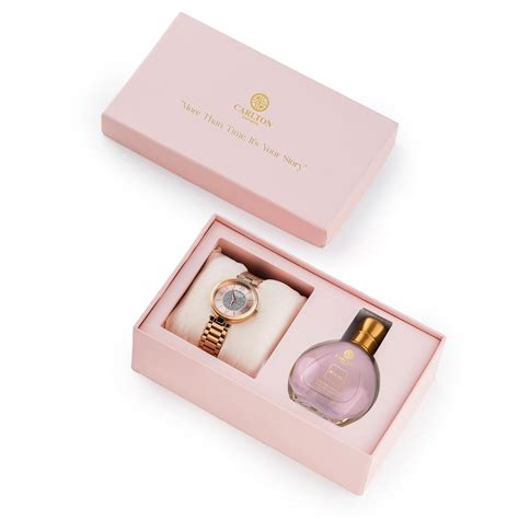 Carlton London Women Gift Set | Watch (CLRGSPNK) + Blush Perfume EDP ...