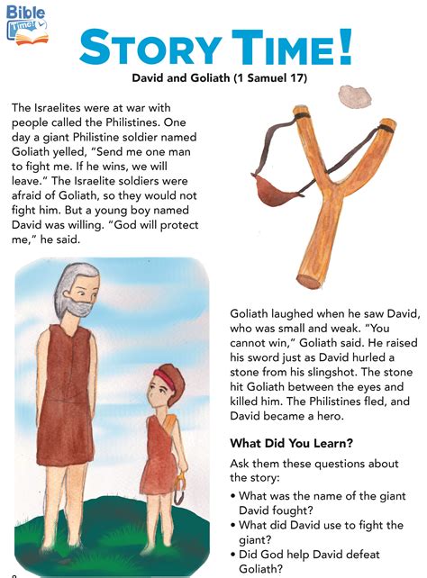 David & Goliath Preschool Bible Lessons. Easy Kids Bible Story for ...