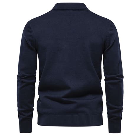 Long Sleeve Polo Shirt // Navy Blue (XL) - Newvay Long & Short Sleeved ...