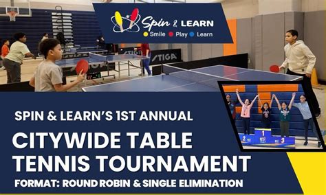 Spin & Learn’s 1st Annual Citywide Table Tennis Tournament, Ps 1 ...