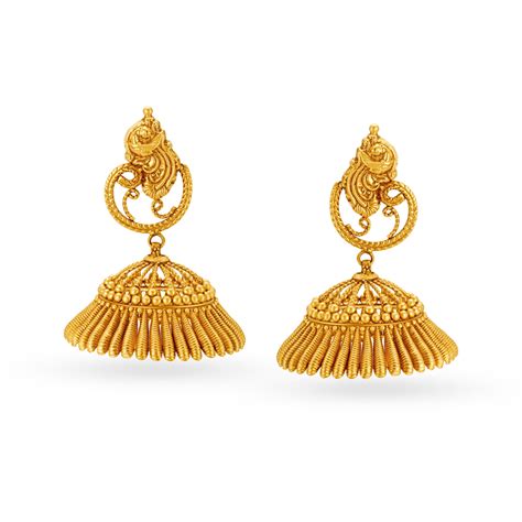 Ethereal Carved Jhumka Earrings