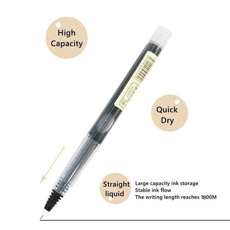 Liquid Ink Rolling Ball Stick Pens, Extra Fine Point (0.5mm) Rollerbal ...