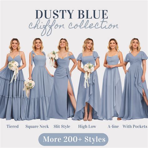 Adorable Dusty Blue Bridesmaid Dresses - All Standard Sizes| Pomuyoo