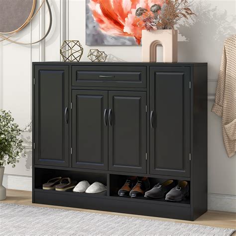 Shoe Cabinet for Entryway, Modern Free Standing Shoe Storage Cabinets ...