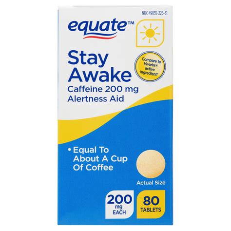 Equate Caffeine Stay Awake Tablets, 200 mg, 80 Count - Walmart.com