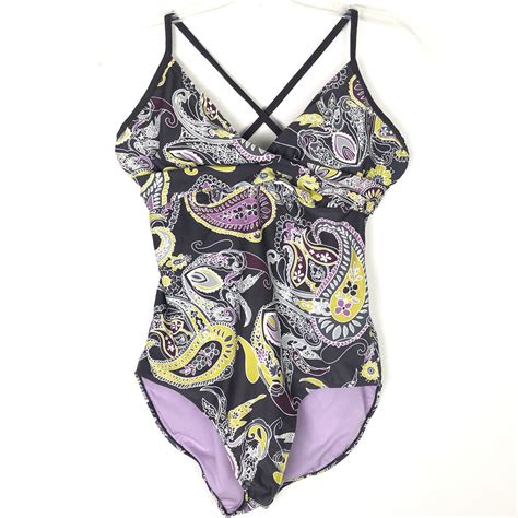 Athleta Womens 1-Piece Paisley Swimsuit Adjustable St… - Gem