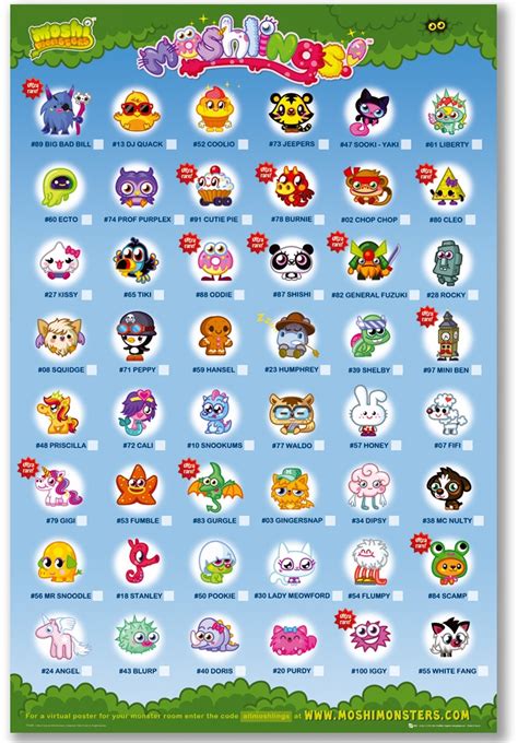 Moshlings on Moshi Monsters