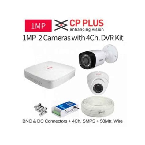 Buy CP Plus 2 Cameras 1MP with 4 Channel DVR Combo Kit - infernocart