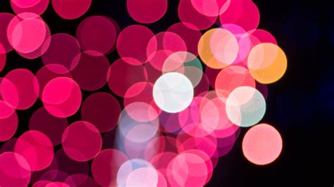 Pink Bokeh Circles Glow Transparent Black Background 4K HD Abstract ...