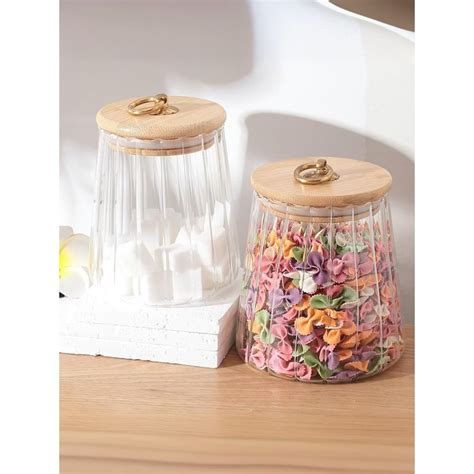 Buy The Better Home Borosilicate Jar with Wooden Lid and Metal Loop ...