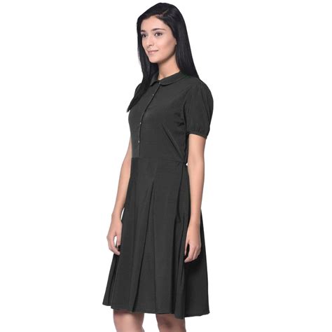 Solid Peterpan Collar Skater Dress
