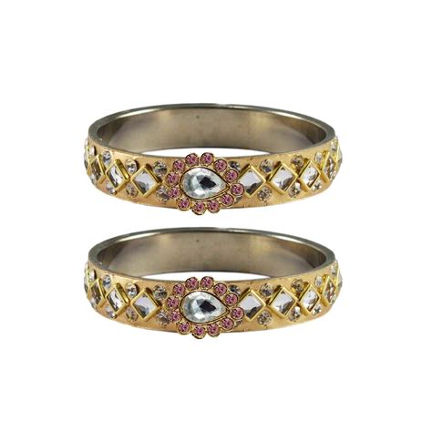 Buy Vidhya Kangan Bangle Set for Women (Gold) (ban4755-2.10) at Amazon.in