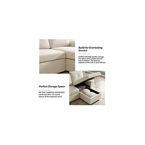Buy Merax Sleeper Sectional Couch Pull-Out Sofa Bed Reversible ...