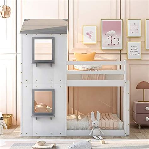 MERITLINE House Bunk Bed for Kids,Low Bunk Beds Twin India | Ubuy