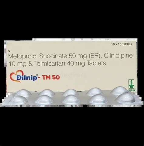 DILNIP TM 50 TABLET 10'S Price, Uses, Side Effects & Substitutes | Medkart