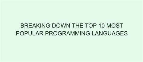 Top 10 Most Popular Programming Languages 的图像结果