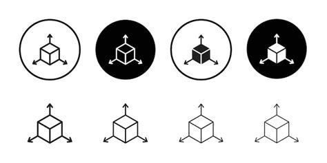 3d modeling icon line art logo set | Premium Vector