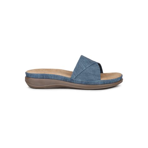 Buy Inc.5 Women Blue Textured Open Toe Comfort Sandals Online