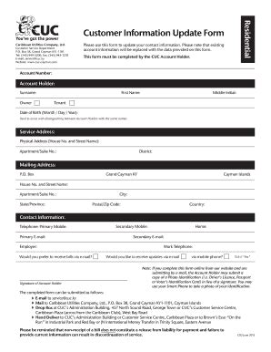 Customer Information Update Form - Blank Fillable Template | Fill Out ...