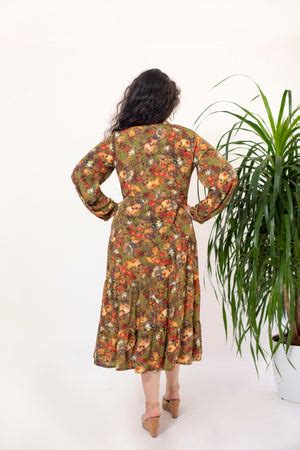 Olive Bloom Layered Dress