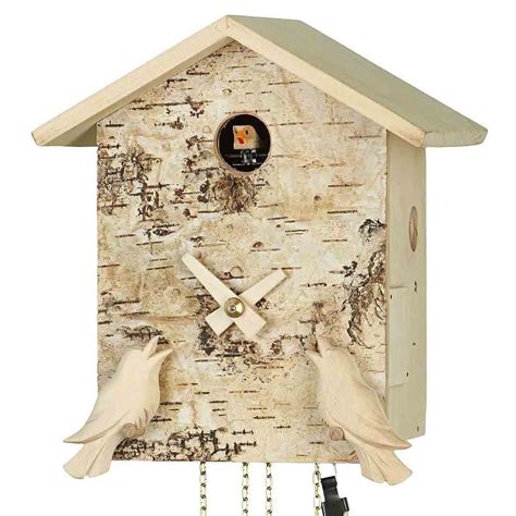 Chalet 1-day modern cuckoo clock with moving birds 21cm by Hubert Herr ...