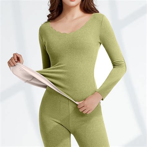 Thermal Underwear for Women, Long Johns for Women Thermal Sets Fleece ...